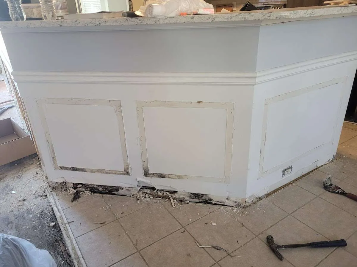Water damage and mold on kitchen during Storm Damage Restoration in Duanesburg